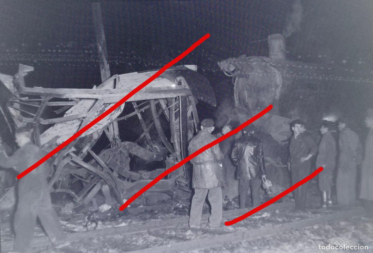 Fotograf&iacute;a antigua: Accidente Ferroviario en Las Matas Madrid - NEGATIVO DE CELULOIDE - FOTOGRAF&Iacute;A ANTIGUA