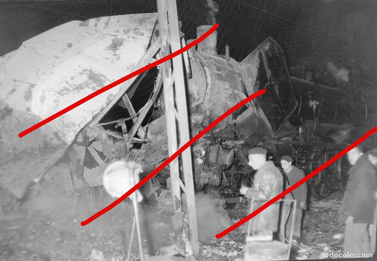 Fotografia antiga: Accidente Ferroviario en Las Matas Madrid - NEGATIVO DE CELULOIDE - FOTOGRAF&Iacute;A ANTIGUA
