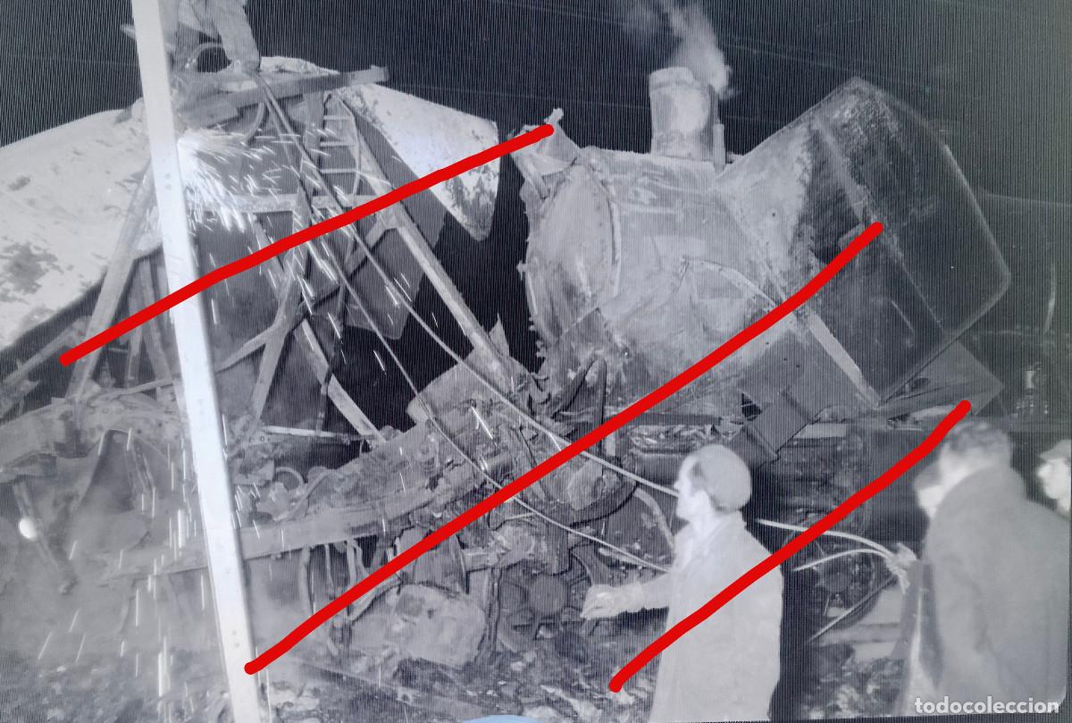 Alte Fotografie: Accidente Ferroviario en Las Matas Madrid - NEGATIVO DE CELULOIDE - FOTOGRAF&Iacute;A ANTIGUA