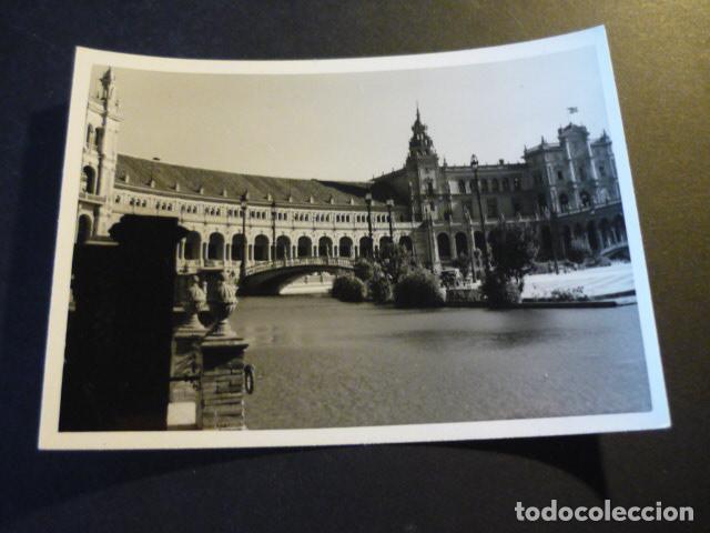 Alte Fotografie: SEVILLA PLAZA DE ESPA&Ntilde;A ANTIGUA FOTOGRAFIA 7,5 X 10,5 CM