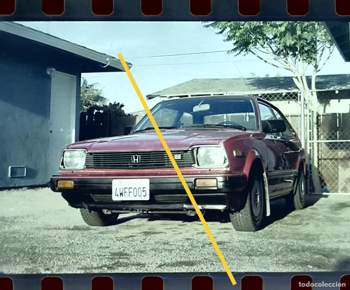 Alte Fotografie: Antiguo negativo de fotograf&iacute;a. Coche Honda Civic. A&ntilde;os 80