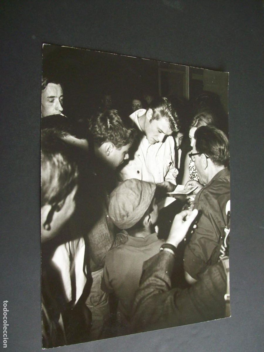 Antique Photography: JHONNY HALLYDAY CANTANTE ROCK AND ROLL FOTOGRAFIA ANTIGUA ORIGINAL A&Ntilde;OS 60 24 X 18 CMTS
