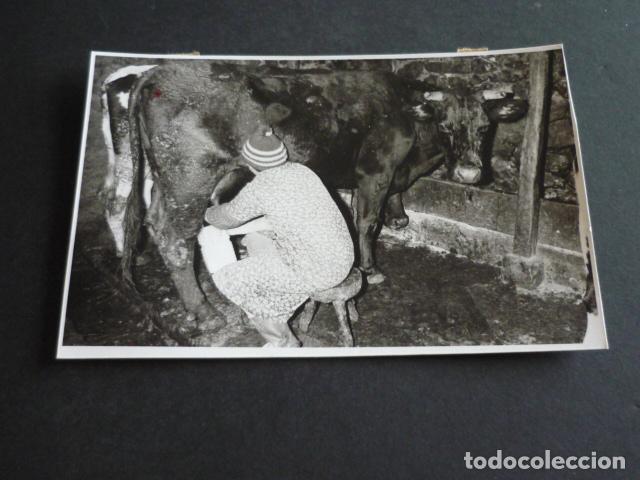 Antique Photography: TIELVE ASTURIAS MUJER ORDE&Ntilde;ANDO ANTIGUA FOTOGRAFIA 10 X 16,5 CM