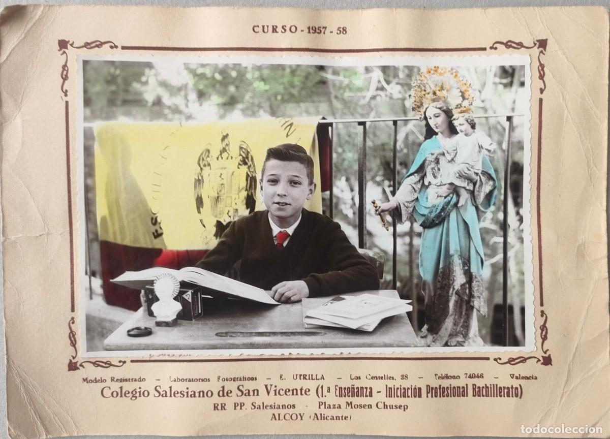 Alte Fotografie: ALCOY FOTO ESCOLAR CURSO 1957-58 CARTON TAMA&Ntilde;O 23.5 X 19 CM.