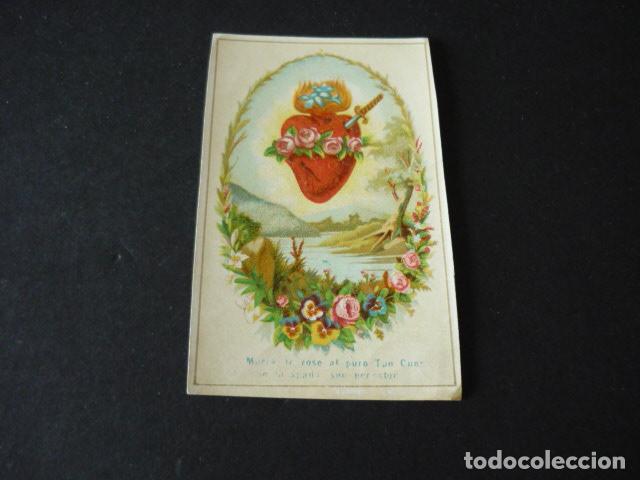 Fotograf&iacute;a antigua: SAGRADO CORAZON DE MARIA ANTIGUA ESTAMPA CROMOLITOGRAFICA