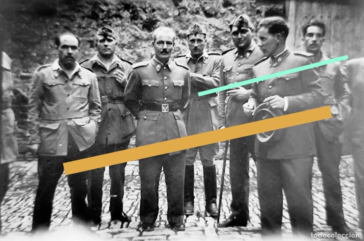Alte Fotografie: Antiguo negativo de fotograf&iacute;a. Militares, falange, bando nacional. A&ntilde;os 30/40. Militar.