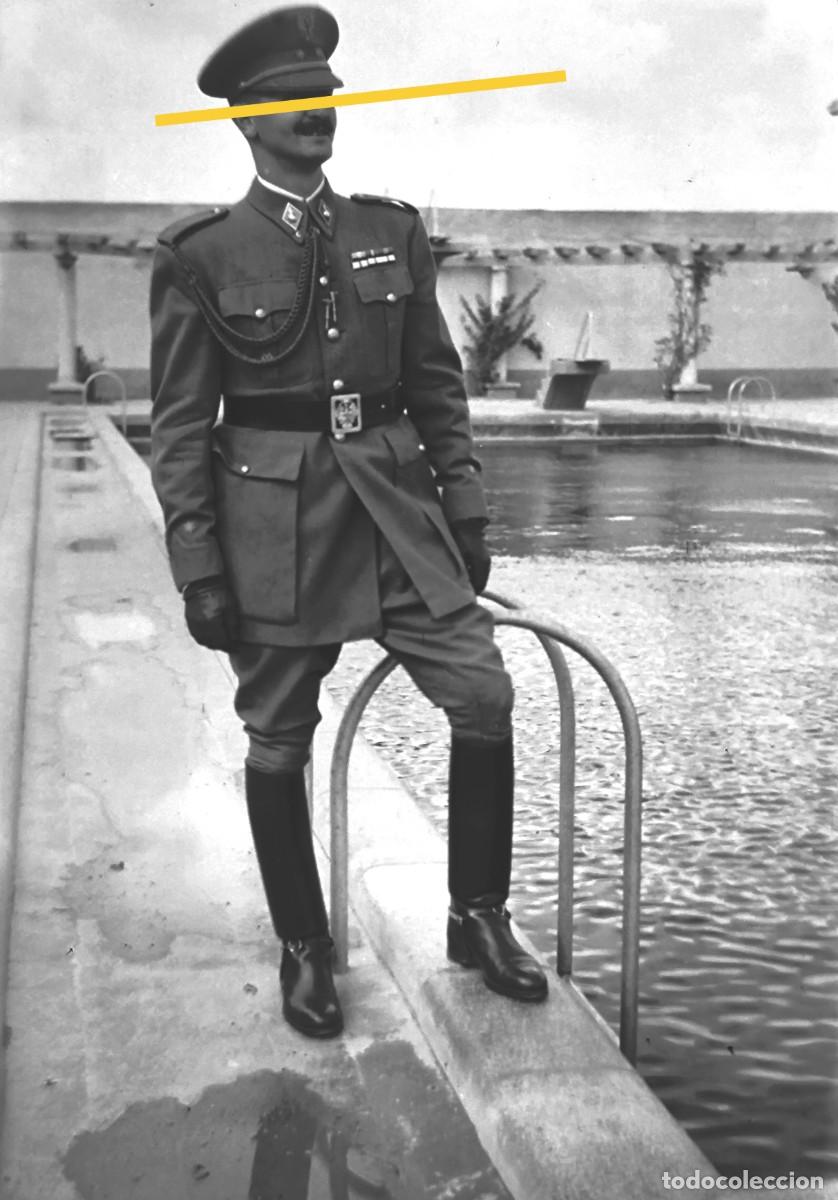 Fotograf&iacute;a antigua: Antiguo negativo de fotograf&iacute;a. Militar. Falange, bando nacional. A&ntilde;os 30/40. Militar.