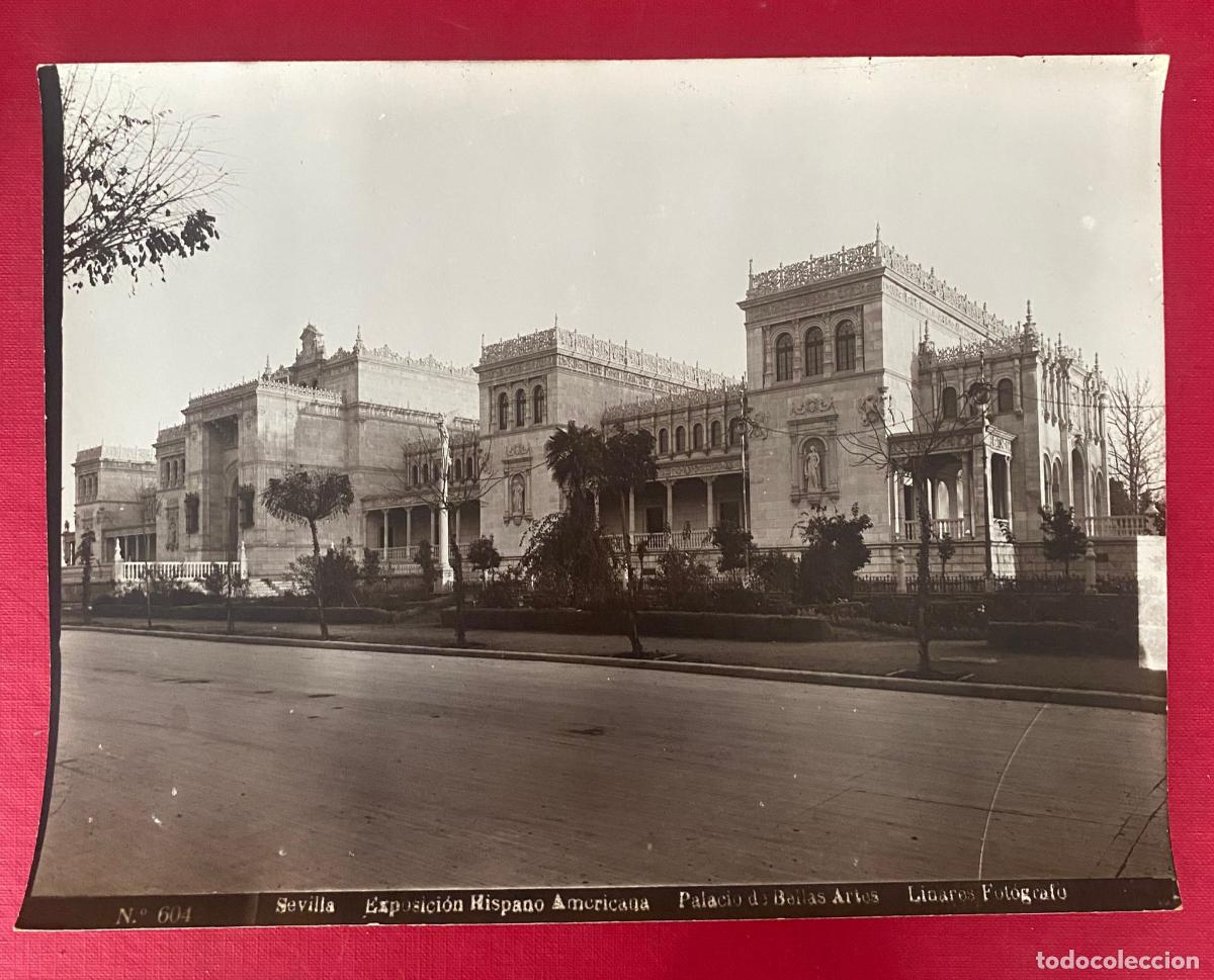 Alte Fotografie: Foto antigua Sevilla. Fot&oacute;grafo Abelardo Linares. Exposici&oacute;n Hispano Americana 22,5 x 17,5 cm
