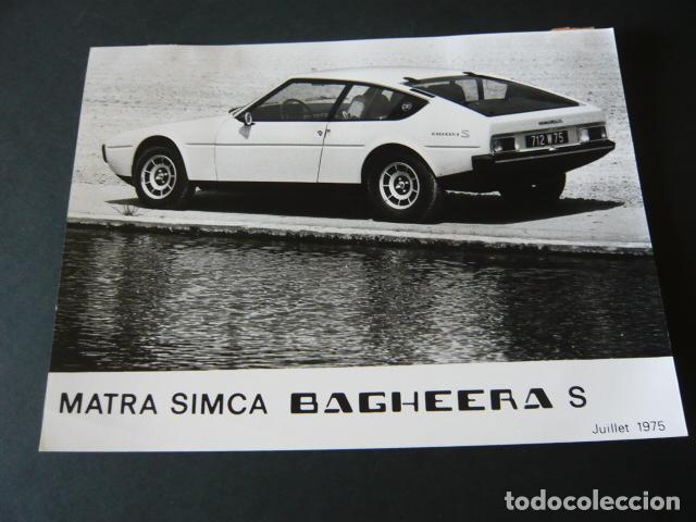 Fotograf&iacute;a antigua: AUTOMOVIL MARCA MATRA SIMCA BAGHEERA S ANTIGUA FOTOGRAFIA 24 X 18 CM