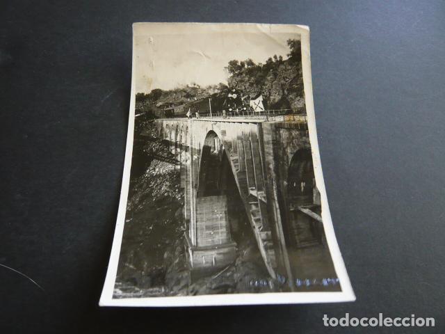 Photographie ancienne: PLASENCIA CACERES PASO PRIMER TREN PUENTE FERROCARRIL RIO JERTE 1937 ANTIGUA FOTOGRAFIA 10,5 X 16 CM