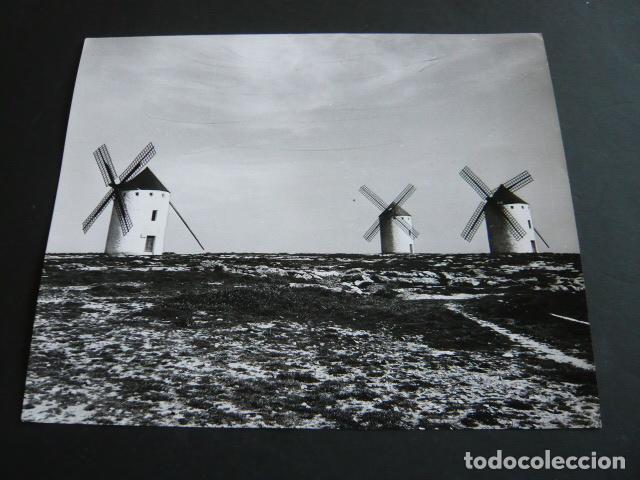 Antique Photography: CAMPO DE CRIPTANA CIUDAD REAL MOLINOS DE VIENTO ANTIGUA FOTOGRAFIA 20 X 25 CM