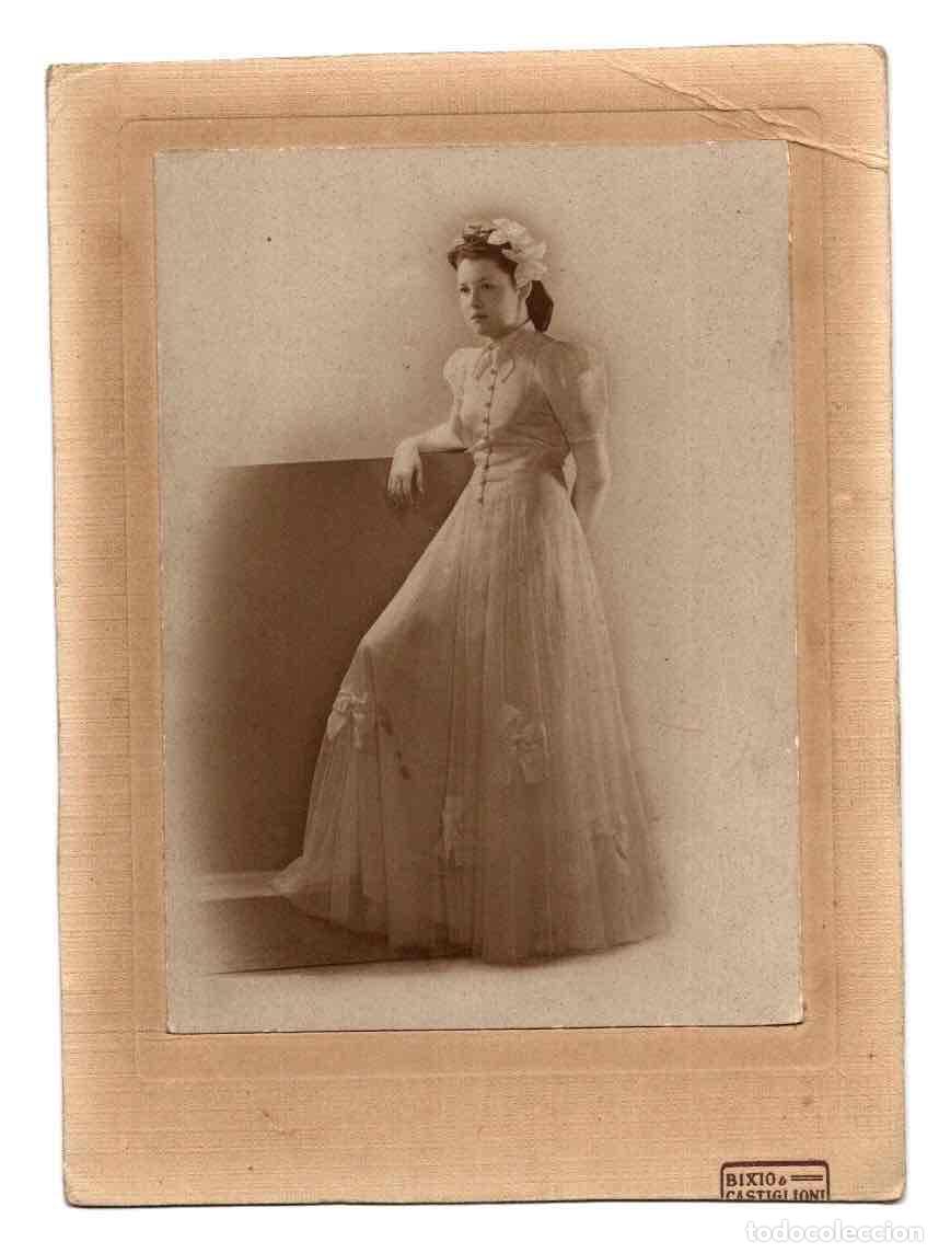 Antique Photography: FOTOGRAFIA CON RETRATO FEMENINO. BIXIO & CASTIGLIONI, BUENOS AIRES