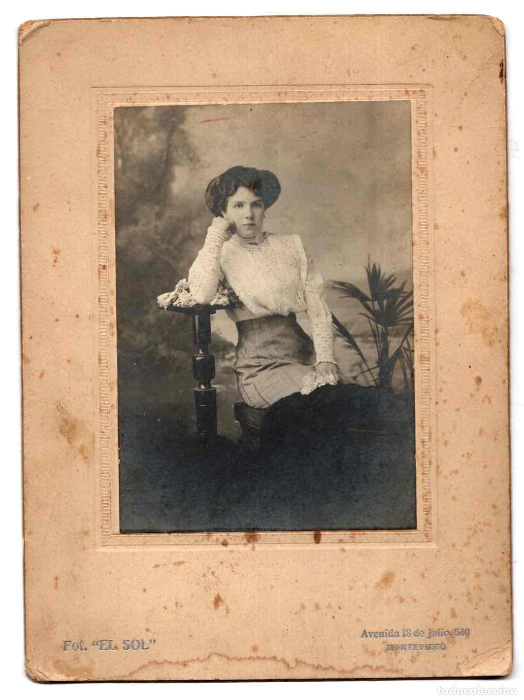 Fotograf&iacute;a antigua: FOTOGRAFIA RETRATO FEMENINO. FOT. EL SOL, MONTEVIDEO. URUGUAY. C.1925
