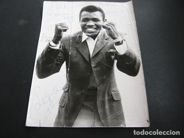 Fotograf&iacute;a antigua: BOXEADOR PEPE LEGRA ANTIGUA FOTOGRAFIA CON FIRMA AUTOGRAFA 18 X 24 CM