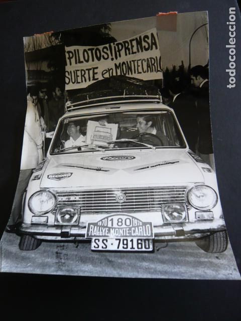 Fotograf&iacute;a antigua: RALLYE DE MONTECARLO AUTOMOVILISMO SEAT 850 1970 FOTOGRAFIA ORIGINAL 18 X 24 CM