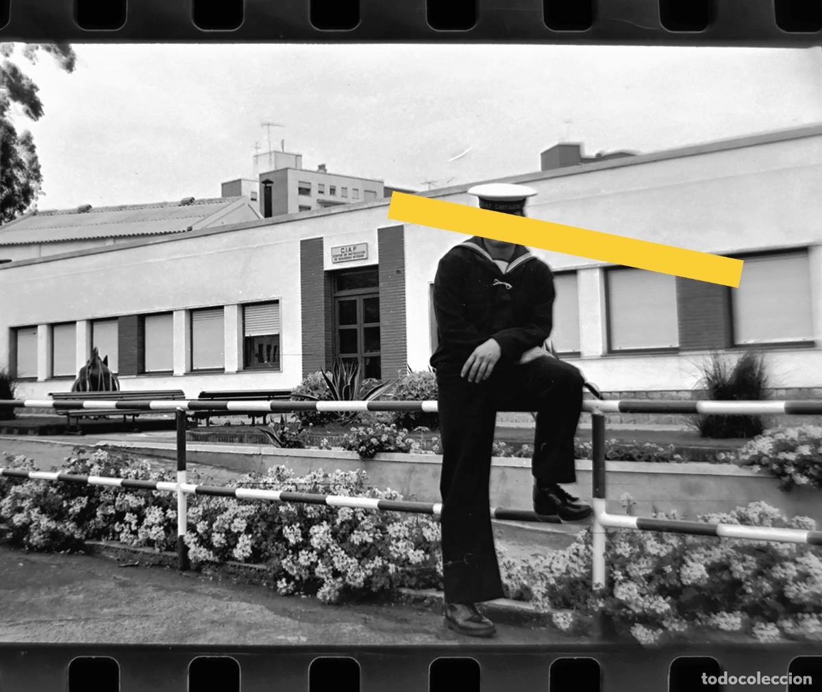 Photographie ancienne: Antiguo negativo de fotograf&iacute;a militar. Cartagena Murcia. Armada espa&ntilde;ola mariner&iacute;a. CIAF A&ntilde;os 60/70