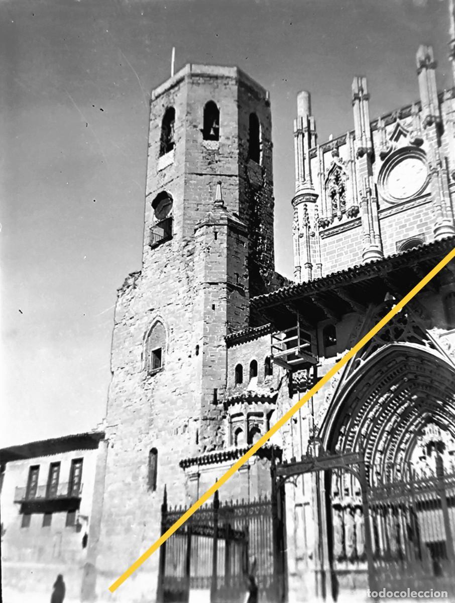 Fotografia antiga: Antiguo negativo de fotograf&iacute;a. Catedral de Huesca.