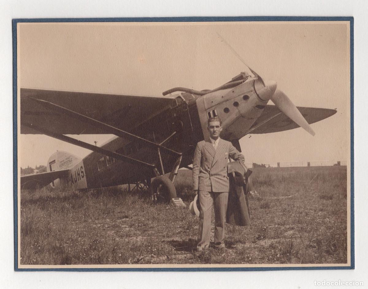 Antique Photography: Aviaci&oacute;n, Burdeos, retrato a&ntilde;o 1930. 18x24cm.