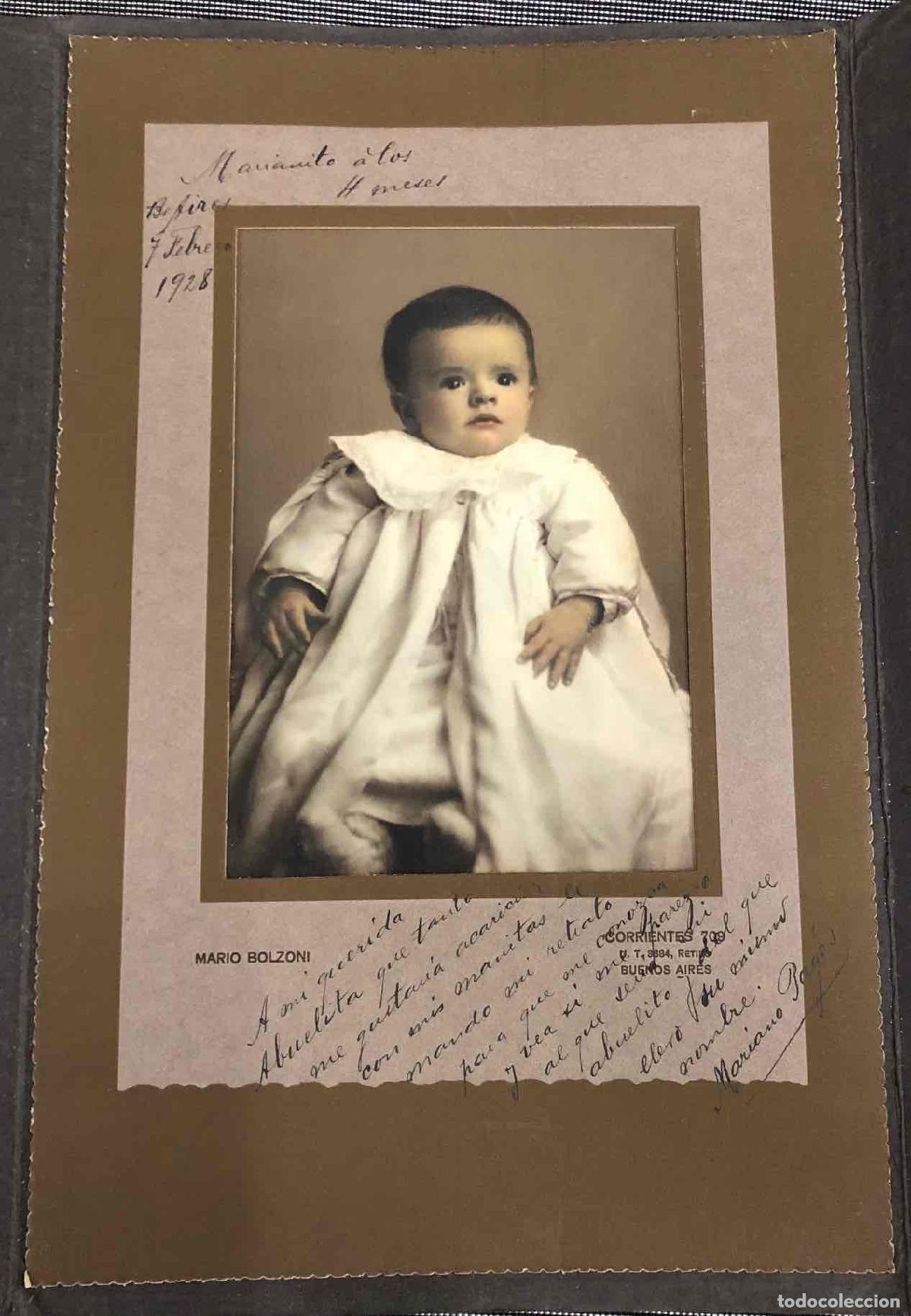 Antique Photography: FOTOGRAFIA RETRATO BEBE COLOREADO. MARIO BOLZONI. BUENOS AIRES, A&Ntilde;O 1928