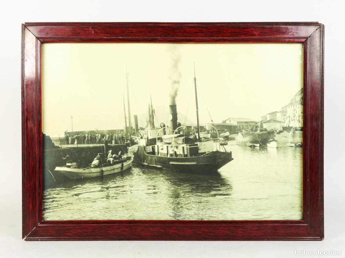 Fotograf&iacute;a antigua: Fotograf&iacute;a costumbrista carga barcos en puerto Norte Espa&ntilde;a a&ntilde;os 20