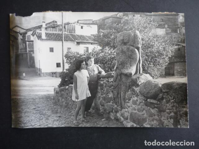 Antique Photography: HERVAS CACERES MACH&Oacute;N EN EL PUENTE ROMANO ANTIGUA FOTOGRAFIA ORIGINAL 11,5 X 17,5 CM