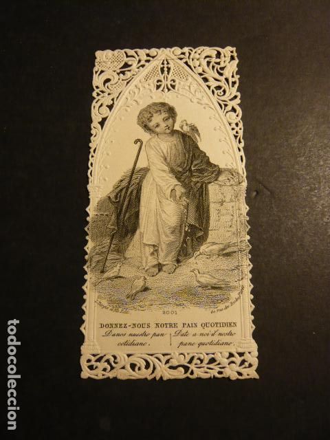 Fotograf&iacute;a antigua: NI&Ntilde;O JESUS ANTIGUA ESTAMPA CALADA