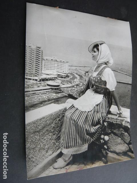 Antique Photography: ISLAS CANARIAS MUJER EN TRAJE TIPICO ANTIGUA FOTOGRAFIA ORIGINAL 18 X 24 CM