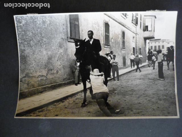 Antique Photography: CIUDADELA MENORCA LA COLGADA FIESTA DE SAN JUAN ANTIGUA FOTOGRAFIA ORIGINAL 12 X 18 CM