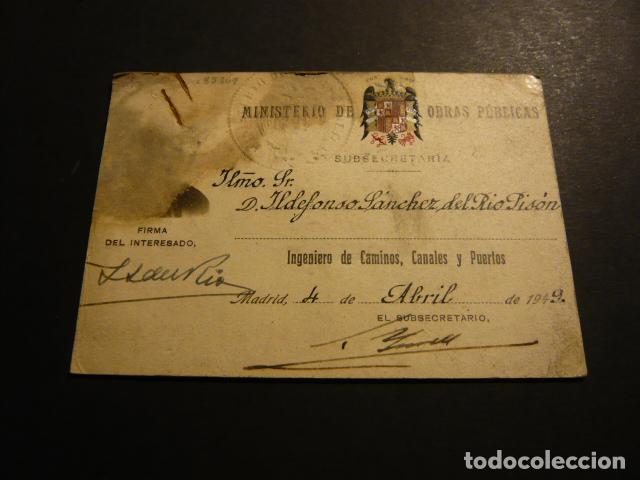 Antique Photography: MINISTERIO DE OBRAS PUBLICAS CARNET INGENIERO CAMINOS CANALES Y PUERTOS 1949