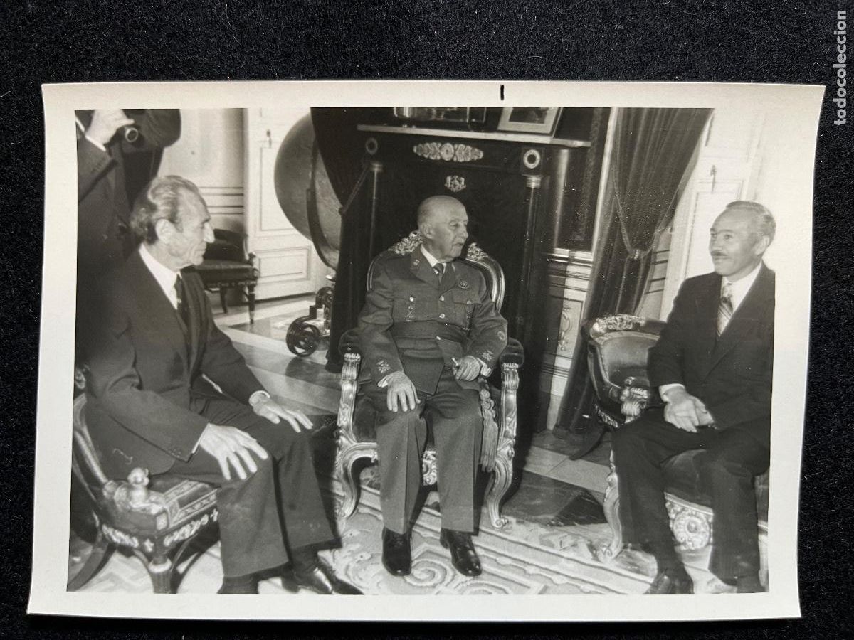 Antique Photography: Foto original Franco en recepci&oacute;n oficial con mandatario extranjero &ndash; a&ntilde;os 60/70