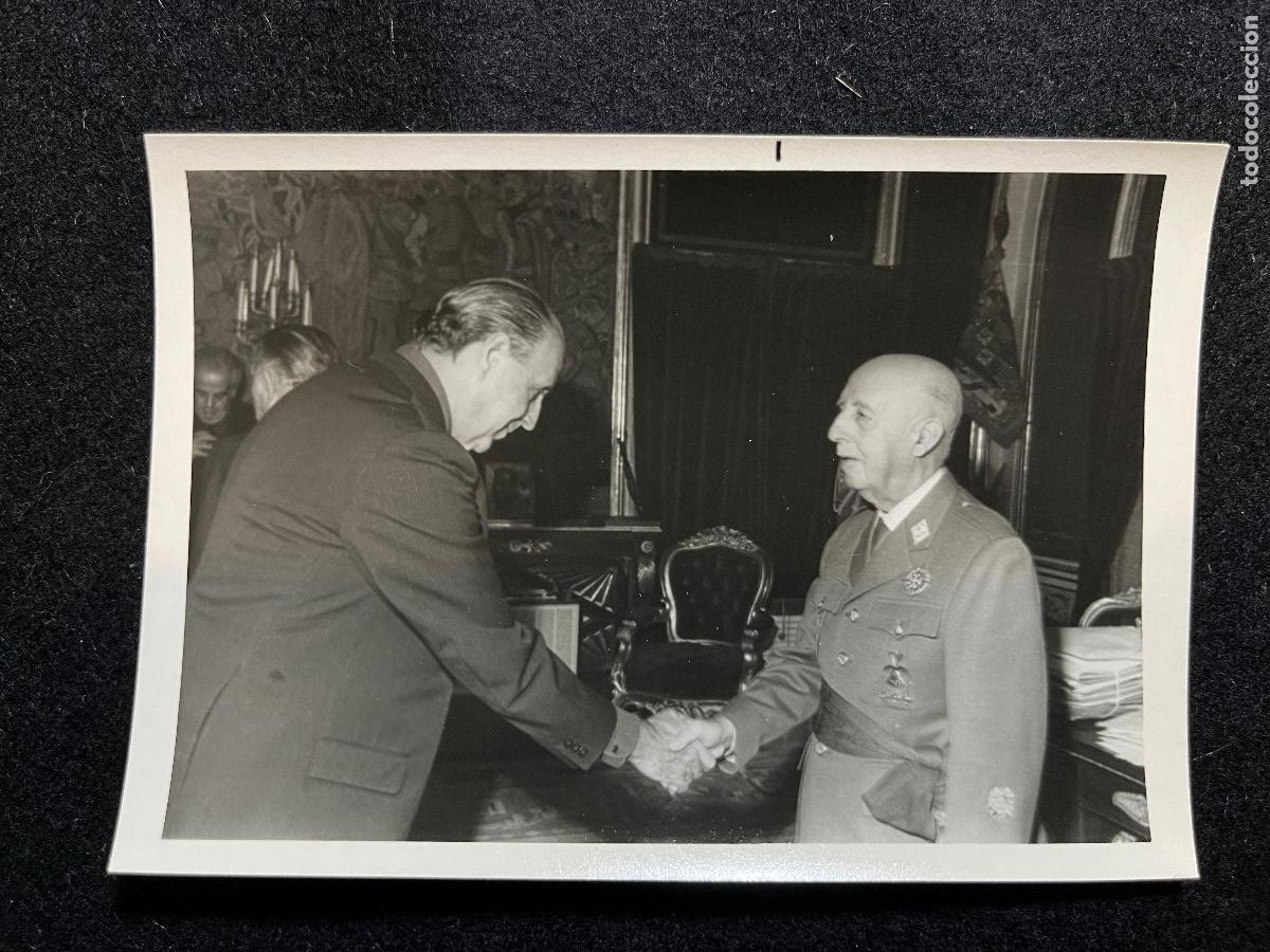 Antique Photography: Foto original Franco en audiencia oficial &ndash; saludo diplom&aacute;tico &ndash; a&ntilde;os 60/70