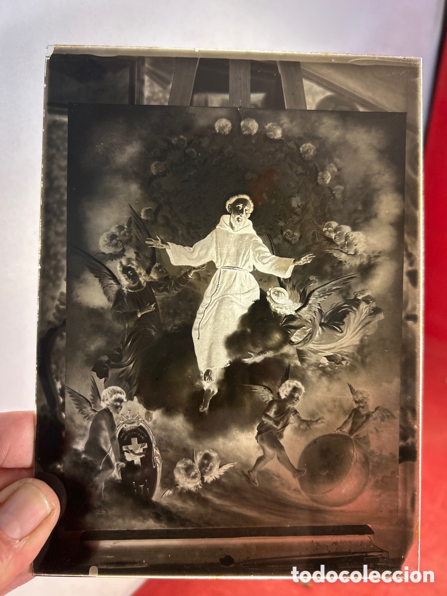 Fotograf&iacute;a antigua: PLACA DE CRISTAL FOTOGRAF&Iacute;A PINTURA RELIGIOSA