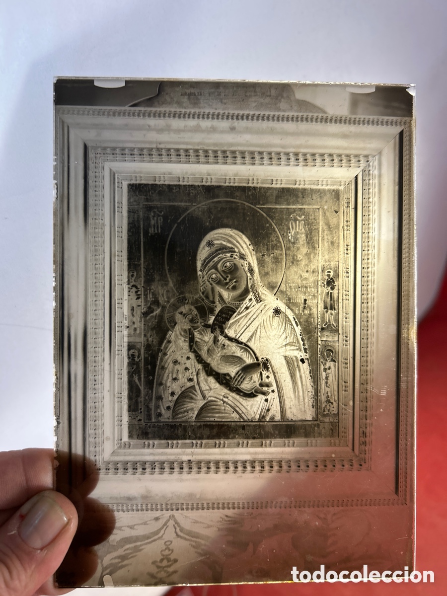 Fotograf&iacute;a antigua: PLACA DE CRISTAL FOTOGRAF&Iacute;A PINTURA RELIGIOSA