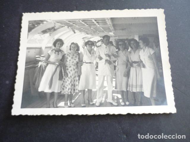 Antique Photography: ARMADA MARINA ESPA&Ntilde;OLA BUQUE ESCUELA GALATEA ANTIGUA FOTOGRAFIA 8 X 7 CM