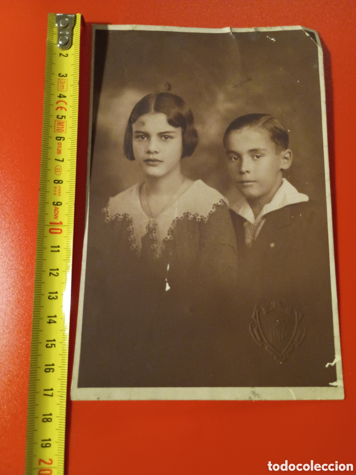 Antique Photography: CR retrato ni&ntilde;os. Miramar, Argentina, 31 de marzo de 1932. Fotograf&iacute;a de hermanos.