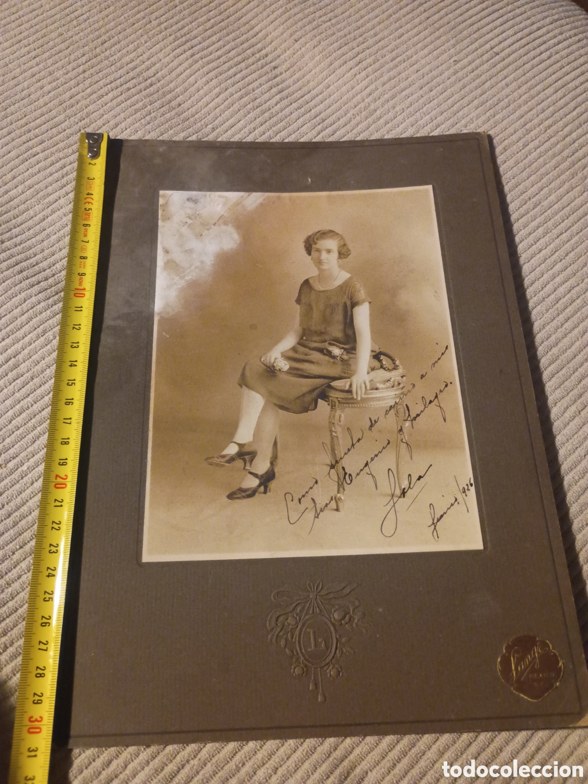 Antique Photography: CR gran retrato de se&ntilde;ora. Foto Lange. M&eacute;xico DF. Firmado Lola 1926