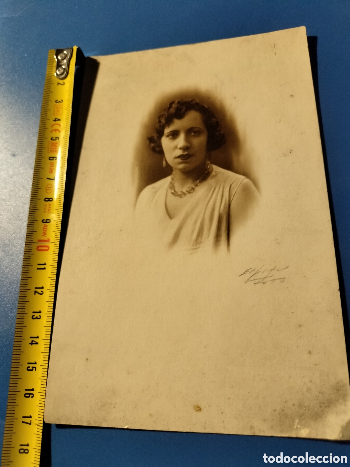 Fotograf&iacute;a antigua: CR retrato de se&ntilde;ora. Firmado en grafito a mano. Foto de mujer. Autor desconocido