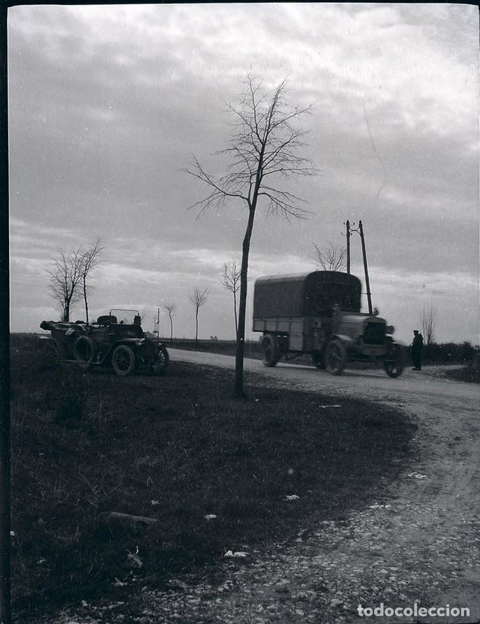 Fotograf&iacute;a antigua: PRIMERA GUERRA MUNDIAL MILITARES COCHES LOTE DE 5 NEGATIVOS TAMA&Ntilde;O 8.5 X 11.5 CM.