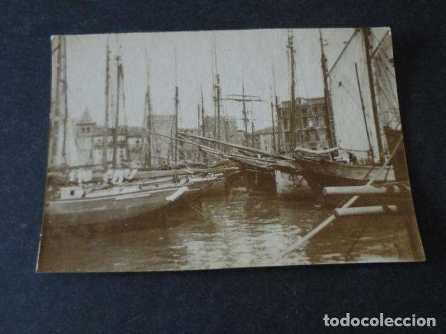 Fotograf&iacute;a antigua: GIJON ASTURIAS PUERTO FOTOGRAFIA HACIA 1900 6 X 8,5 CM