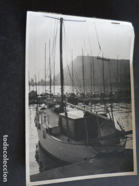 Antique Photography: BARCELONA ESCENA DEL PUERTO ANTIGUA FOTOGRAFIA 17 X 13 CM