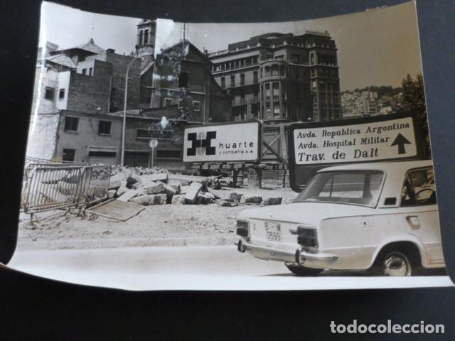 Antique Photography: BARCELONA OBRAS PLAZA DE LESSEPS ANTIGUA FOTOGRAFIA 24 X 18 CM