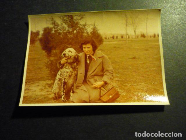 Antique Photography: MUJER CON PERRO ANTIGUA FOTOGRAFIA A&Ntilde;OS 50 7 X 10 CM