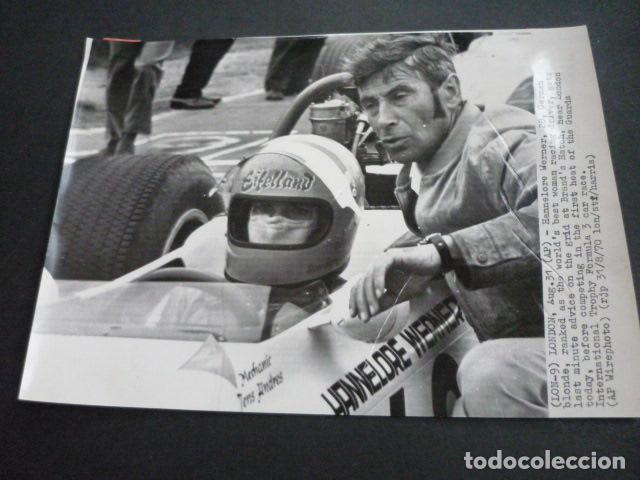 Antique Photography: HANNELORE WERNER CORREDOR AUTOMOVILISMO FORMULA 2 ANTIGUA FOTOGRAFIA ORIGINAL 18 X 24 CM