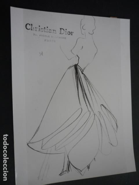 Antique Photography: CHRISTIAN DIOR DISE&Ntilde;O DE MODAS MODELO ANTIGUA FOTOGRAFIA 18 X 24 CM