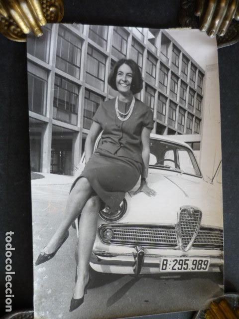 Alte Fotografie: BARCELONA II RALLYE FEMINA AUTOMOVILISTA 1963 AUTOMOVIL ALFA ROMEO ANTIGUA FOTOGRAFIA 12 X 17 CM