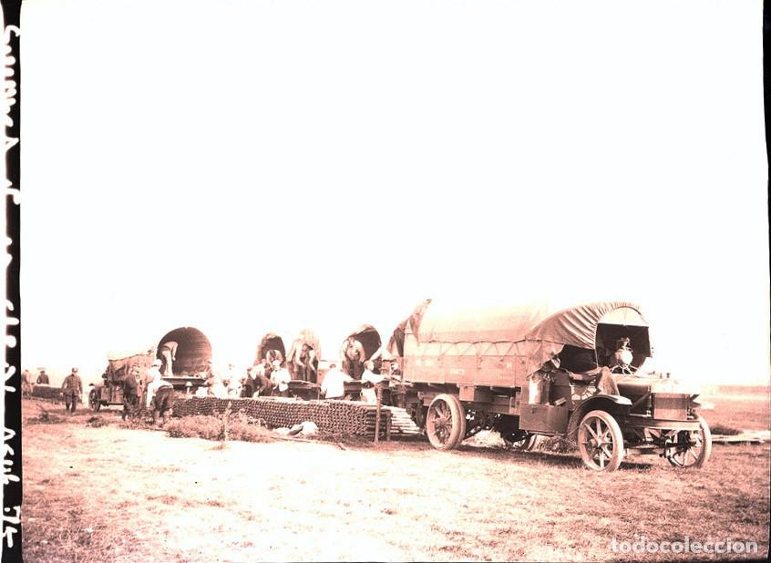 Fotograf&iacute;a antigua: PRIMERA GUERRA MUNDIAL MILITARES COCHES LOTE DE 4 NEGATIVOS TAMA&Ntilde;O 8.5 X 11.5 CM.