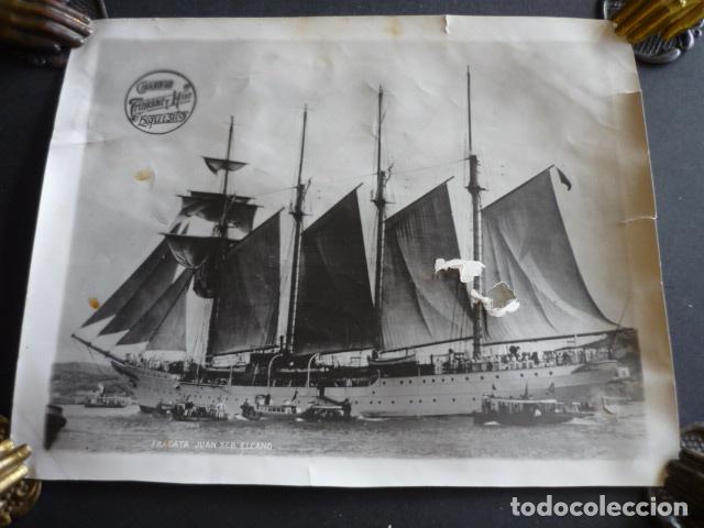 Antique Photography: BUQUE ESCUELA JUAN SEBASTIAN ELCANO ANTIGUA FOTOGRAFIA 18 X 24 CM