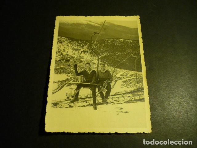 Fotograf&iacute;a antigua: PUERTO DE NAVACERRADA MADRID TELESILLA J. MADRIGAL FOTOGRAFO ANTIGUA FOTOGRAFIA 9 X 12 CM