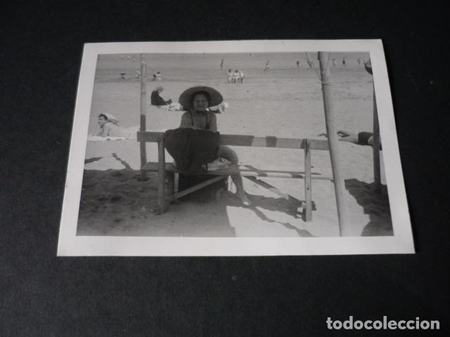 Antique Photography: ZARAUZ GUIPUZCOA EN LA PLAYA ANTIGUA FOTOGRAFIA 7,5 X 10,5 CM