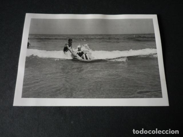 Antique Photography: ZARAUZ GUIPUZCOA EN LA PLAYA ANTIGUA FOTOGRAFIA 7,5 X 10,5 CM
